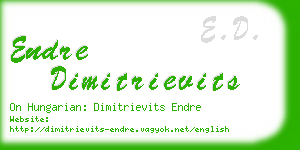 endre dimitrievits business card